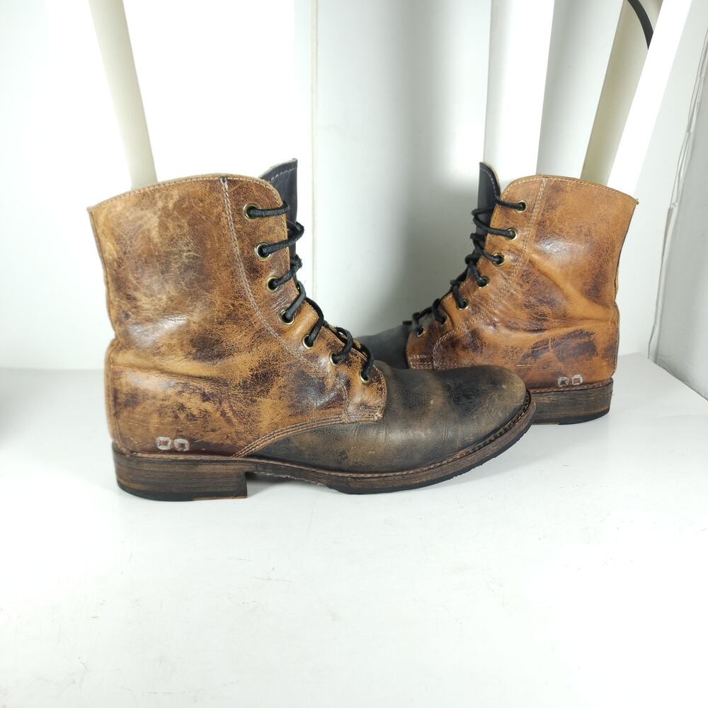 Bed Stu Protege Men's US8 Brown Leather Distressed Cap Toe Trek Combat Boots - Picture 7 of 16